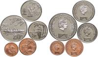 2012 5 монет 1 2 5 10 20 центов Набор Токелау Елизавета II    UNC