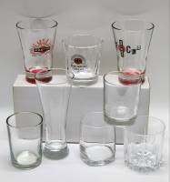 Стаканы 8 штук Martini Bacardi и др. с толстым дном коллекционные 