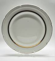 Блюдо ЗИК Конаково диаметр 35 см Белое с золотой полоской 