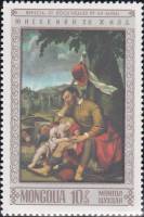 (1968-042) Марка Монголия "Исцеление Св. Роха"    Изобразительное искусство III Θ