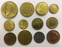 Набор копий редких монет Царской России и СССР, 12 шт.