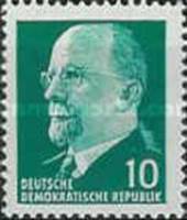 (1961-040) Марка Германия (ГДР) "Вальтер Ульбрихт"  зеленая  Председатель Гос. совета III O