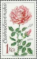 1973-032 Марка Чехословакия Дальний Восток (Рис.18х33мм.)   Выставка цветов III Θ