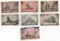 1937-08-14 Серия Набор марок 7 шт СССР Перф лин 12¼  Архитектура Москвы I Θ