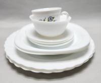 Тарелки десертные столовые блюдца чашка салатник белые стеклокерамика (9 предметов)