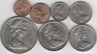 1976 1 2 5 10 20 50 центов 1 доллар Набор Новая Зеландия Елизавета II    UNC