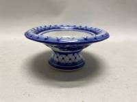 Конфетница на ножке Гжель, авторскя работа