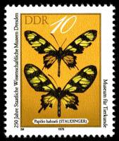 (1978-092) Марка Германия (ГДР) "Бабочки"    Музей Дрездена, 250 лет III Θ