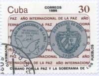 (1986-047) Марка Куба "Медаль "    Международный год мира III Θ