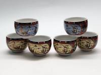 Пиалы чашки для китайского чая Золотой дракон и феникс 6 штук