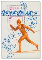 1980-007  Блок СССР Лыжный спорт   XIII зимние Олимпийские игры в Лейк-Плэсиде, США III O