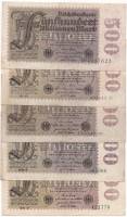 1923 4 штуки по 500000000 марок Набор банкнот Германия Разные виды водяных знаков  Выпуск №6  VF