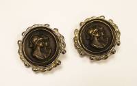 Серьги-клипсы в винтажном стиле, металл (состояние на фото)
