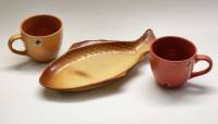 Набор Блюдо-рыбница и 2 чайные чашки 