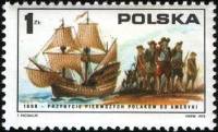 (1975-049) Марка Польша "Мэри и Маргрет, 1608 г."    200 лет независимости США II Θ