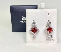 Серьги хрусталь английская застежка  Preciosa в подарочной упаковке