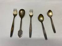 Ложки, вилки мельхиор Германия 30 годы 5 предметов