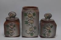 Набор банок для сыпучих продуктов, 3 шт., керамика (сост. на фото)