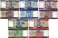 2016 5 штук 5 10 20 50 100 долларов Набор банкнот Либерия Выдающиеся личности    UNC