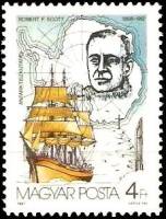 (1987-036) Марка Венгрия "Роберт Скотт"    75-летие исследования Антарктики II Θ