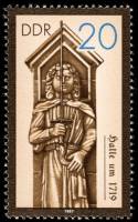 (1987-002) Марка Германия (ГДР) "Галле (1719)"    Статуи Роланда II Θ