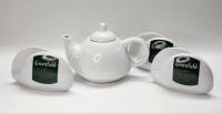 Чайник заварочный белый и 3 салфетницы Greenfield фарфор