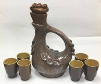 Графин и стаканы, керамика (сост. на фото)