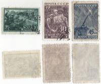 1943-01 03 04 Серия Набор марок 3 шт СССР  Великая Отечественная война II Θ
