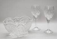 Салатник и 2 бокала хрусталь 