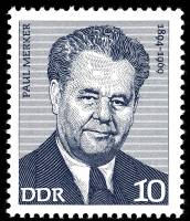 (1974-003) Марка Германия (ГДР) "Пауль Меркер"    Деятели Рабочего движения III Θ