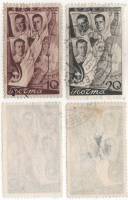 1938-20 21 Серия Набор марок 2 шт СССР Перф лин 12¼  2-й беспосадочный перелёт СССР-США II Θ