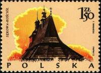 (1974-008) Марка Польша "Церковь, Секова"    Деревянное строительное искусство III Θ