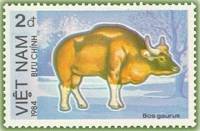 (1984-019a) Марка Вьетнам "Гаур"  Без перфорации  Охраняемые животные III Θ