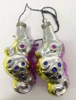 Елочные игрушки Морской конек 2 шт стекло СССР