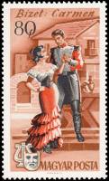 (1967-059) Марка Венгрия "Кармен "    Сцены из известных опер II Θ