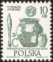 (1965-038) Марка Польша "Археологические находки"   700-летие Варшавы (Стандартный выпуск) II Θ