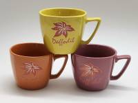 Чашки чайные 3 шт London-Canton Daffodil нарцисс желтая розовая оранжевая