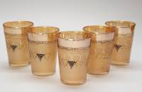 Стопки 5 шт цветное стекло позолота виноград