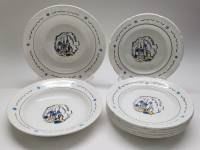 Тарелки десертные 6 шт и суповые 2 шт ЗИК Конаково СССР Замок диаметр 17 и 20 см