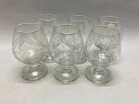 Бокал для коньяка, 6 шт, стекло, алмазная резка