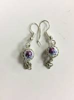 Серьги "Финифть", серебрение (сост. на фото)