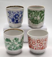 Чашки кружки чайные бокалы большие 4 шт Красный фарфорист СССР винтаж