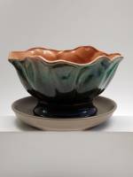 Ваза конфетница керамика ЗХИ Кунгур и блюдце