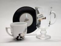 Кофейная пара фарфор и Бокал стекло для латте Carte Noire