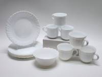 Тарелки десерт 6 шт Чашки чайные кофейные (3+3 шт) салатник стеклокерамика