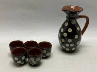 Кувшин и 5 стопок керамика, Болгария времен СССР