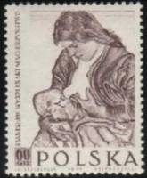 (1959-018) Марка Польша "Материнство (С. Выспяньский)"   Живопись Польши III Θ