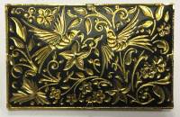 Брошь, металл, позолота, "Птицы" дамасское золото, ручная работа, на булавке (сост. на фото)