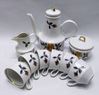 Кофейный сервиз 1777 ГДР 6 персон 9 предметов (сост. на фото)