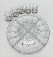 Менажница + 5 стопок, стекло, хрусталь